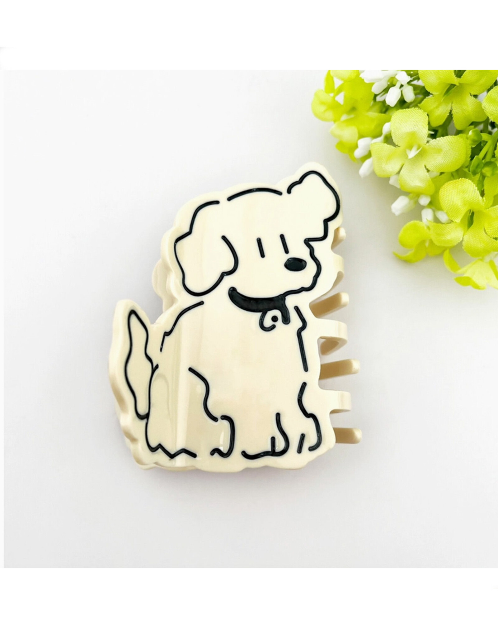 Bells Dog (Beige) Claw Clip