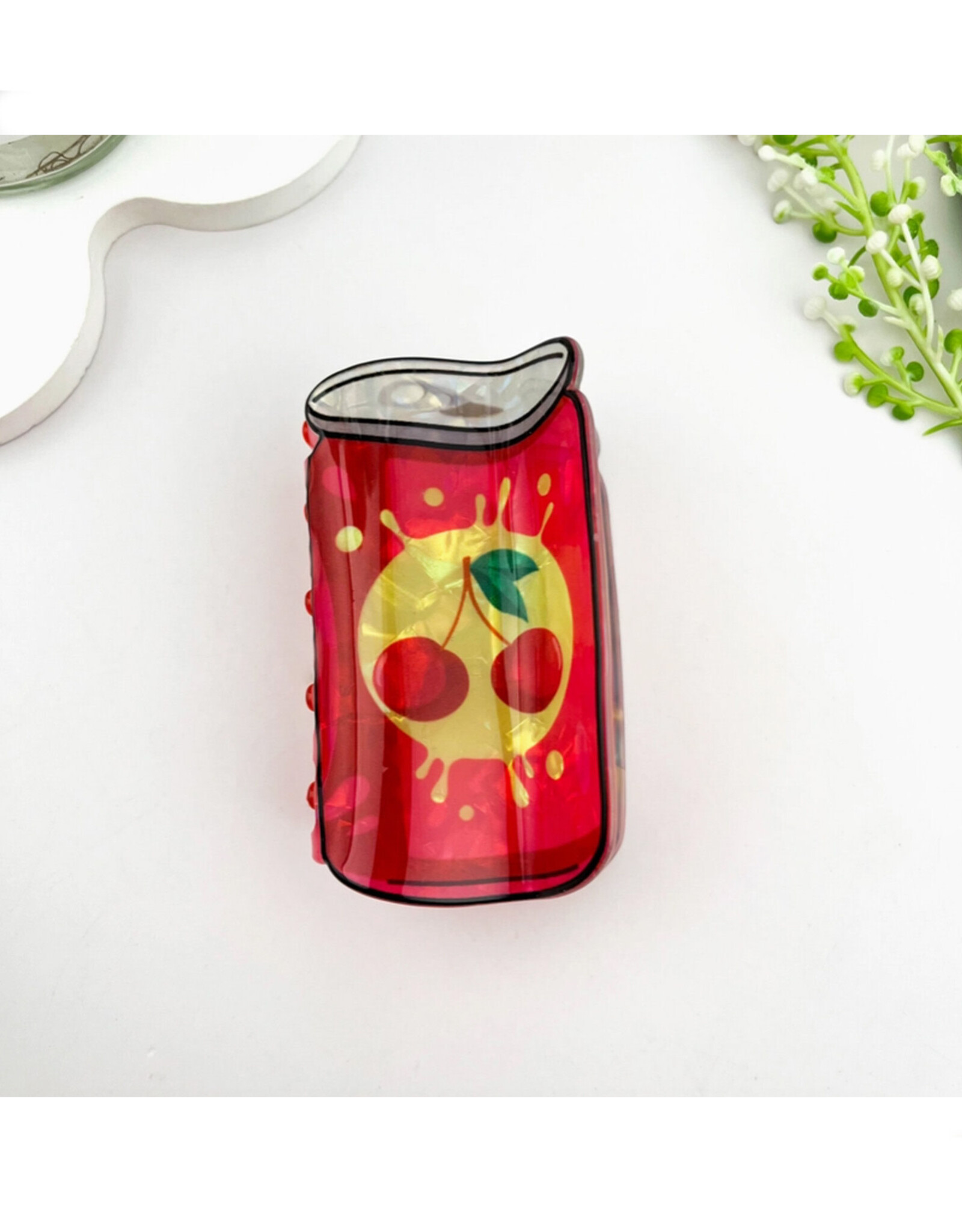 Juice Can Claw Clip - Red