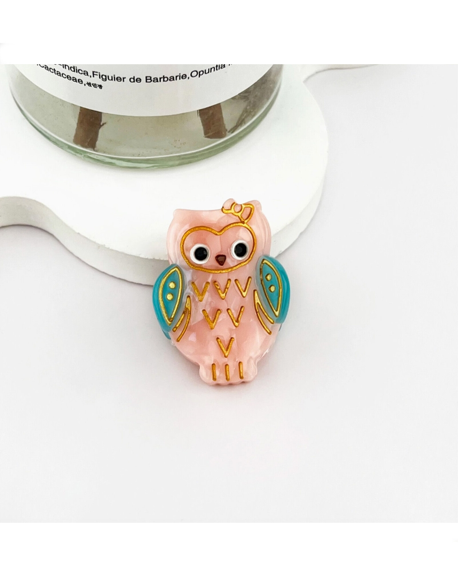 Mini Pink Owl Claw Clip