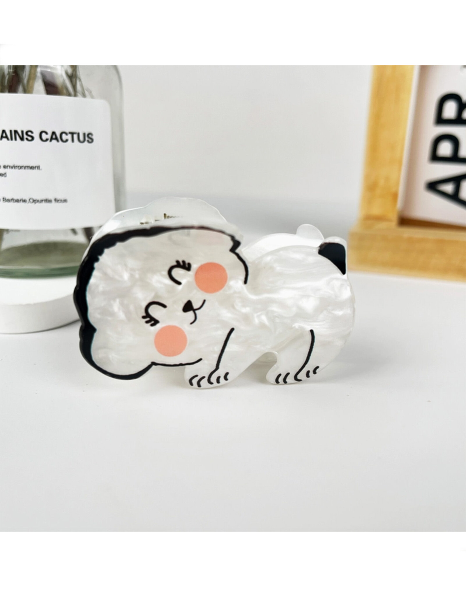 Blush Puppy Claw Clip