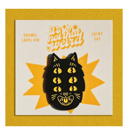 6 Eyes Lucky Black Cat Enamel Pin