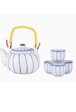 Blue Lines Tea Set for 4