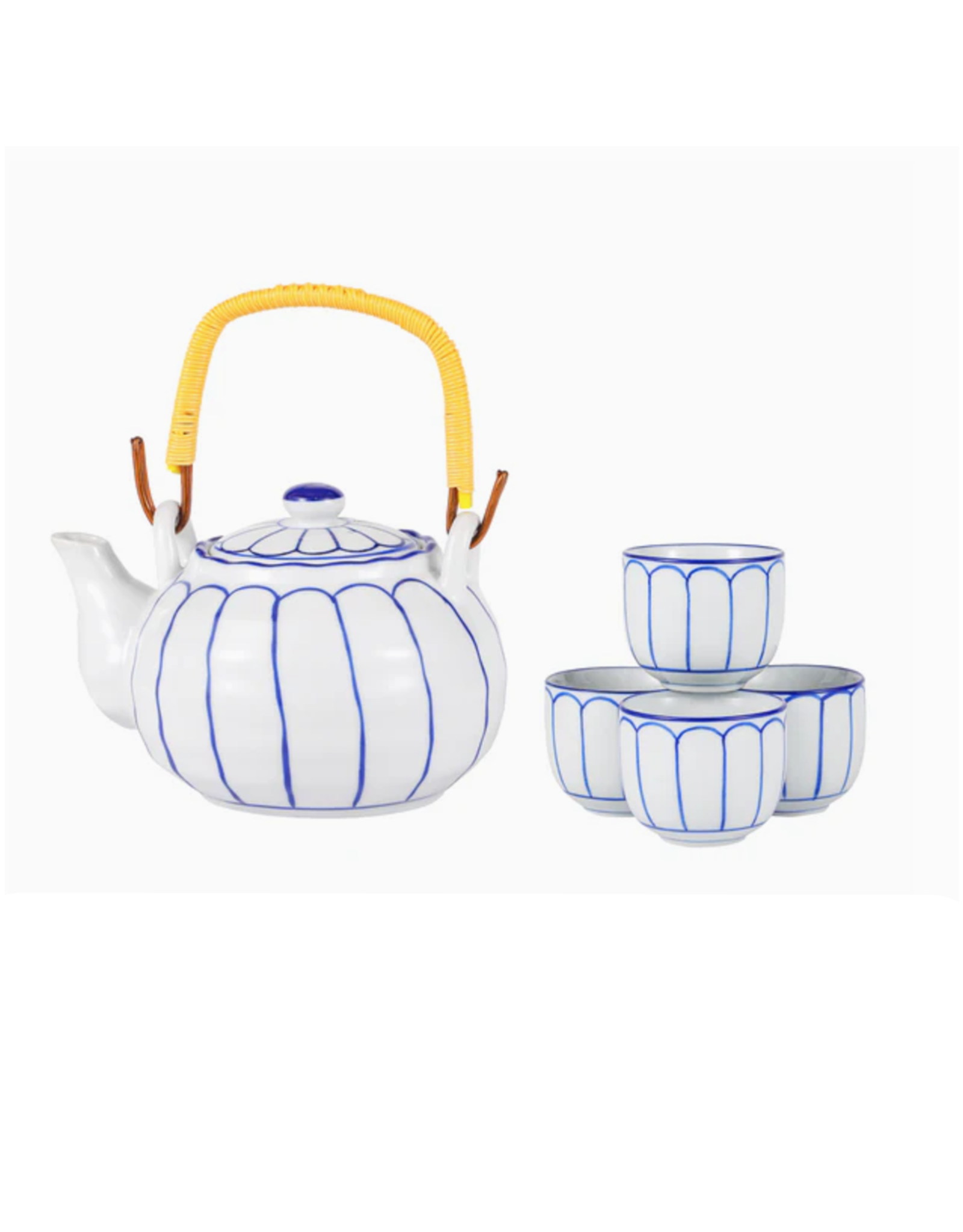 Blue Lines Tea Set for 4