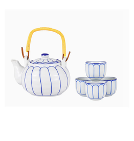 Blue Lines Tea Set for 4