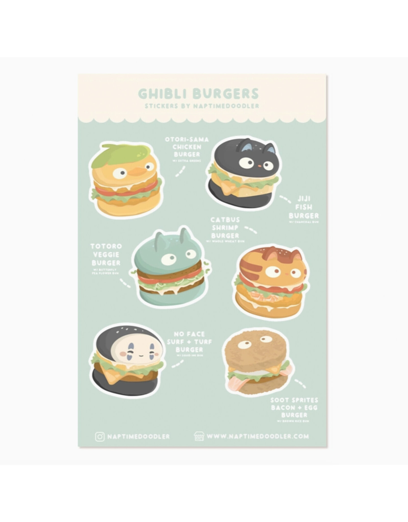 Ghibli Burgers Sticker Sheet