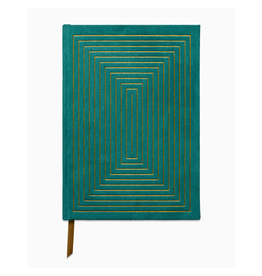 Linear Boxes Suede Journal - Green