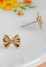 Bronze Bowtie Pasta Stud Earrings