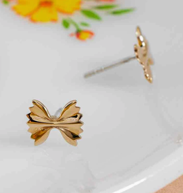 Bronze Bowtie Pasta Stud Earrings