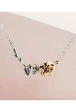 Mixed Metal Rose Necklace