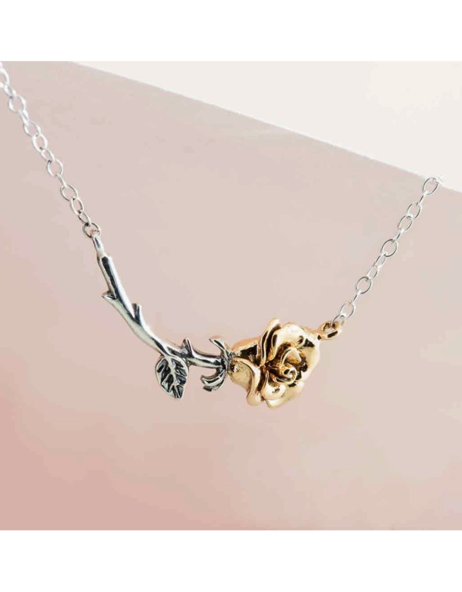 Mixed Metal Rose Necklace