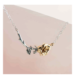 Mixed Metal Rose Necklace