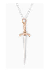 Mixed Metal Sterling Silver Sword Necklace
