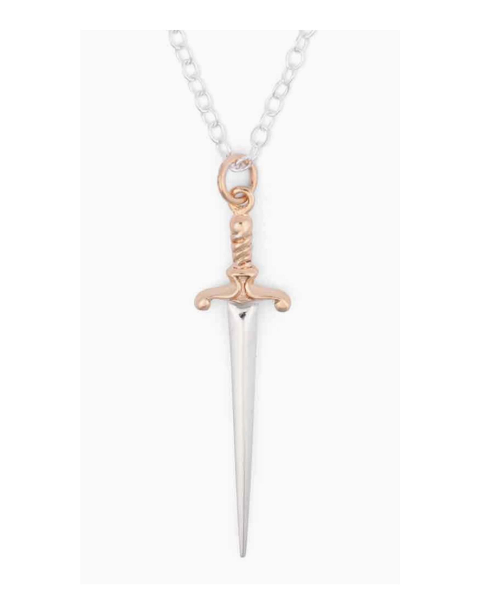 Mixed Metal Sterling Silver Sword Necklace