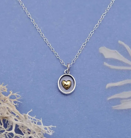 Shadow Box Bronze Heart Necklace