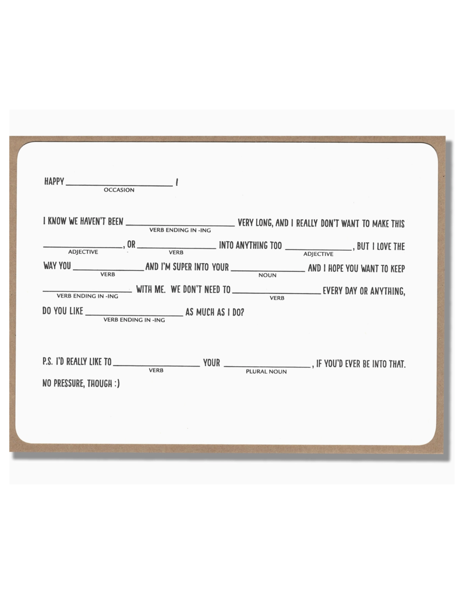 Mad Libs Love Greeting Card