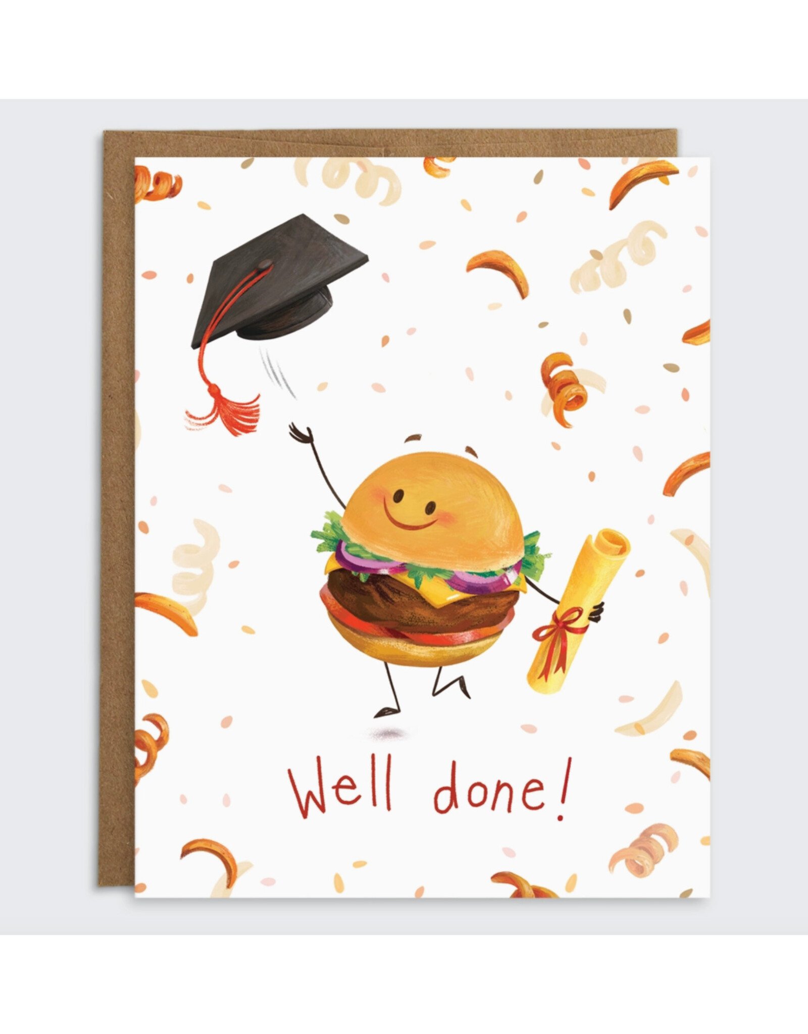 Well Done Burger Grad Greeting Card