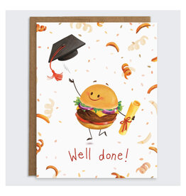 Well Done Burger Grad Greeting Card