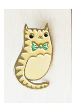 Cream Cat Bowtie Enamel Pin