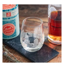 Providence RI City Skyline Stemless Wine Glass 15oz