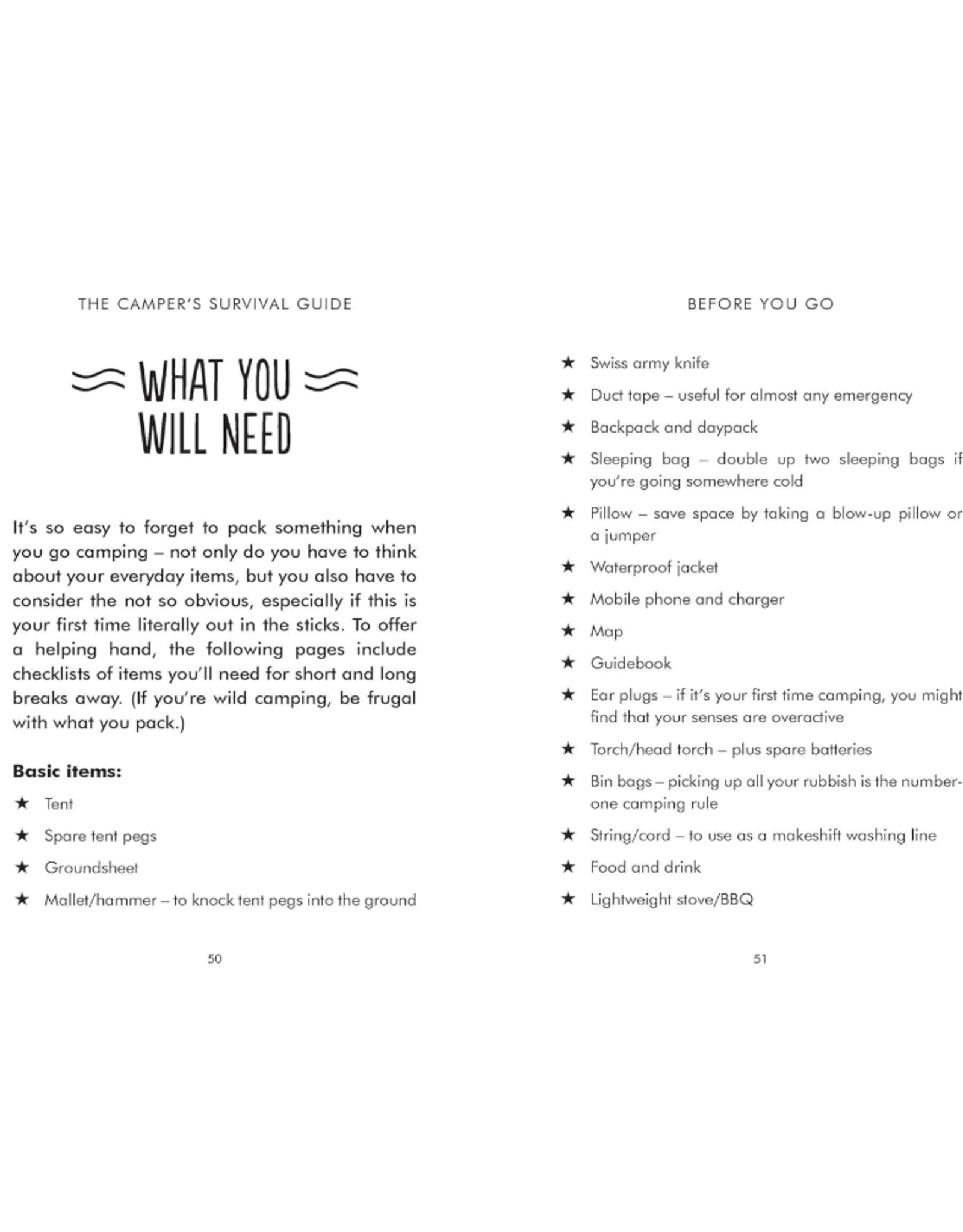 The Camper's Survival Guide