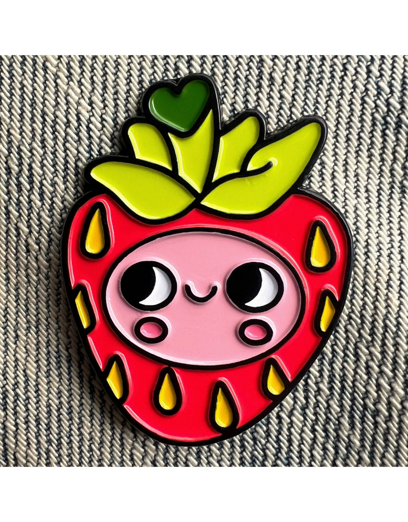 Strawbebby Enamel Pin