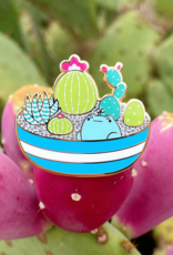 Cactus Bowl Frog Enamel Pin