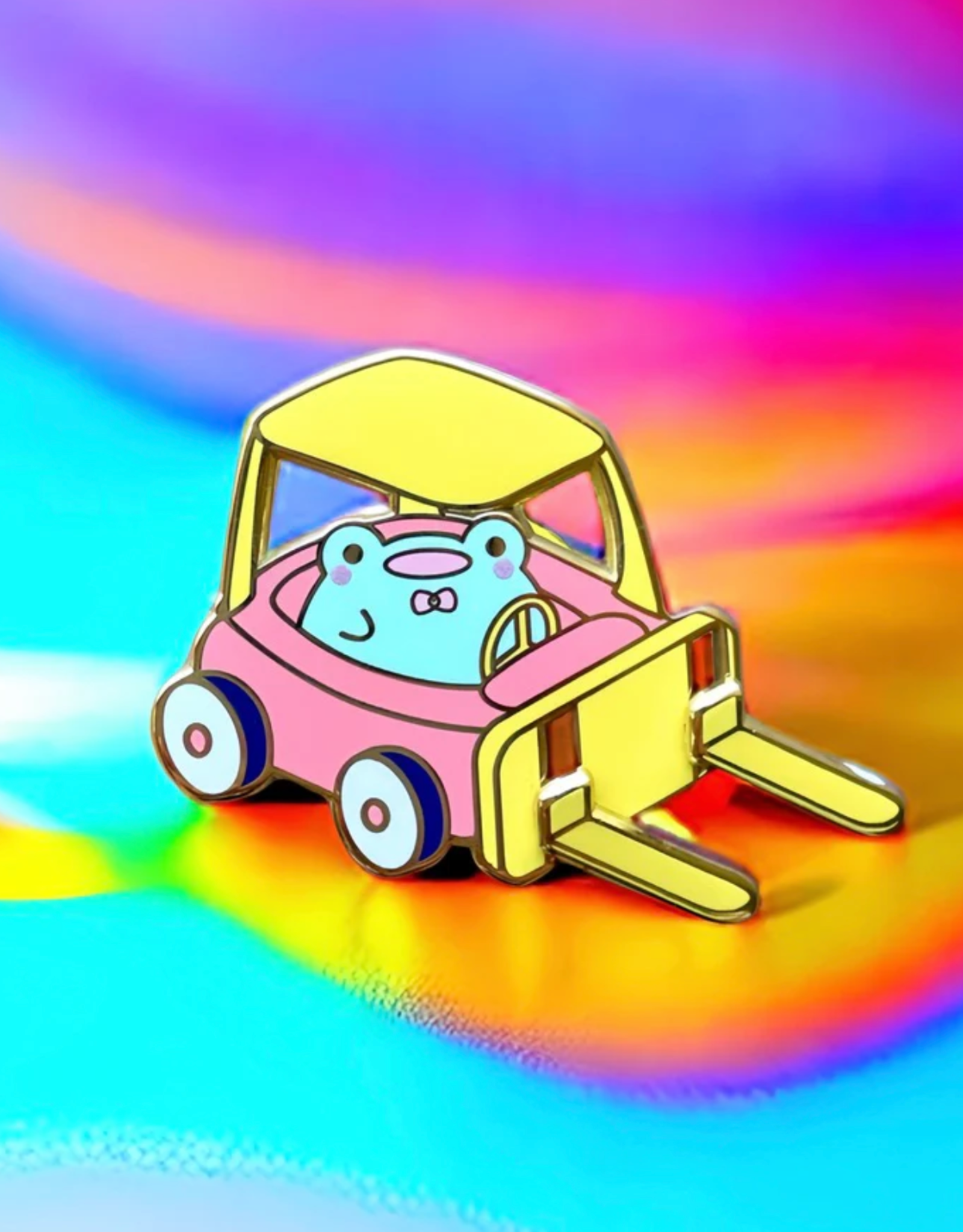 Forklift Friend Frog Enamel Pin