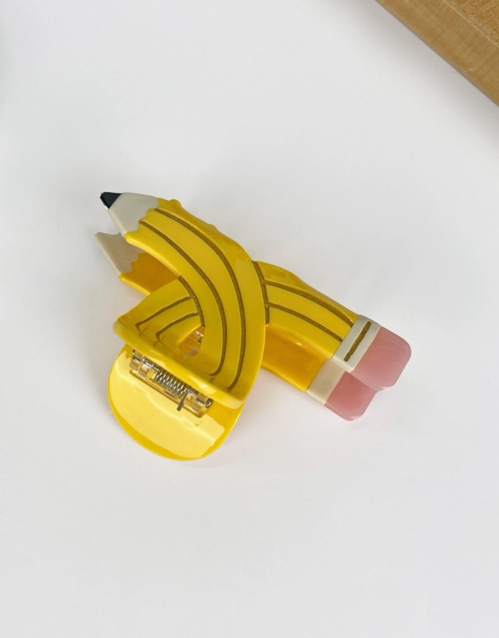 Yellow Pencil Claw Clip