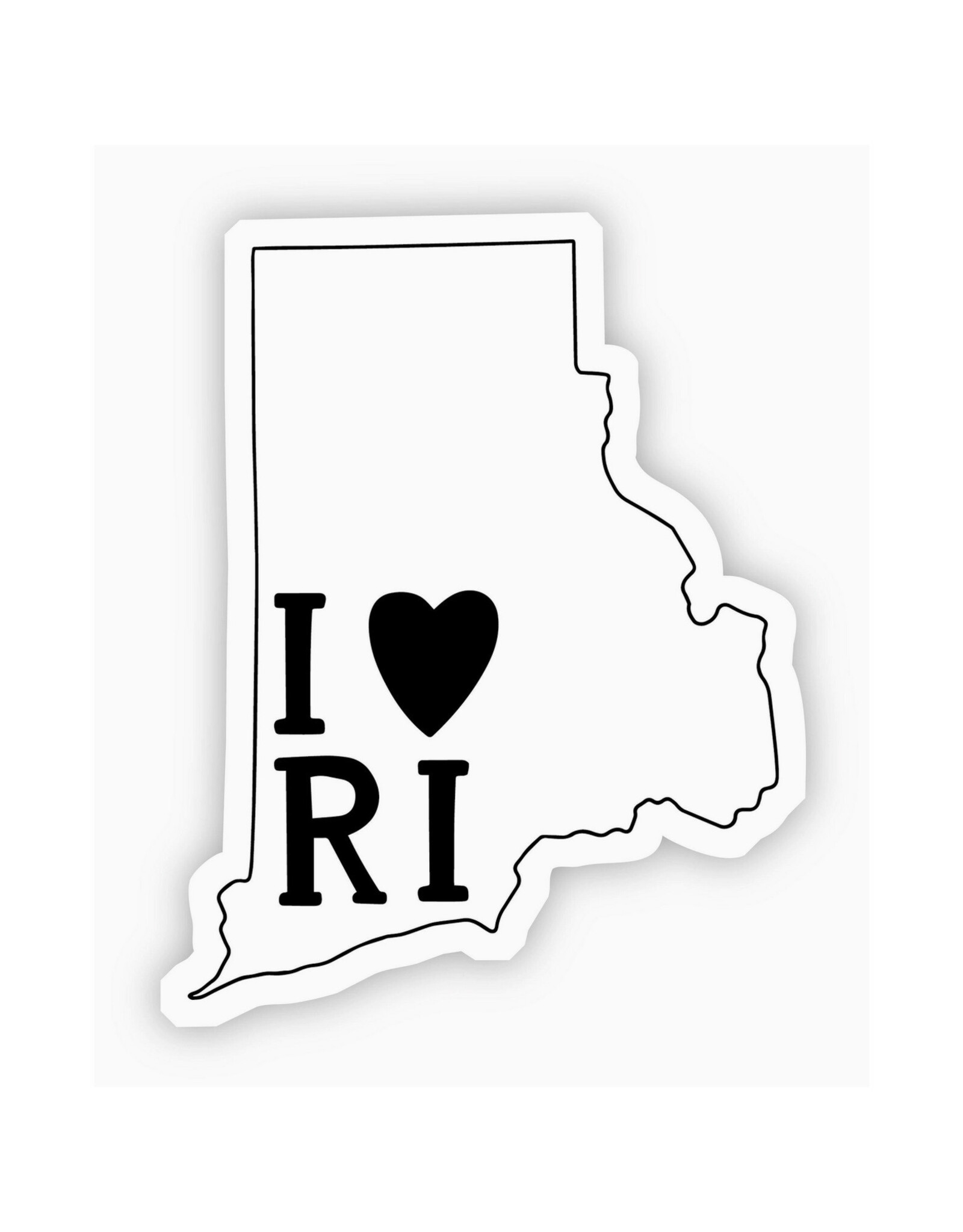 I Love Rhode Island White Sticker