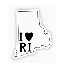 I Love Rhode Island White Sticker