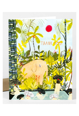 Thank You Bath House Elephant Greeting Card