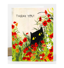 Thank You Black Kitty Greeting Card
