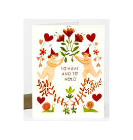 To Have and To Hold Gnomes Greeting Card
