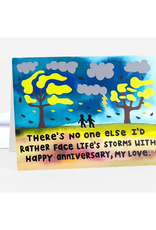 Face Life's Storms Anniversary Greeting Card