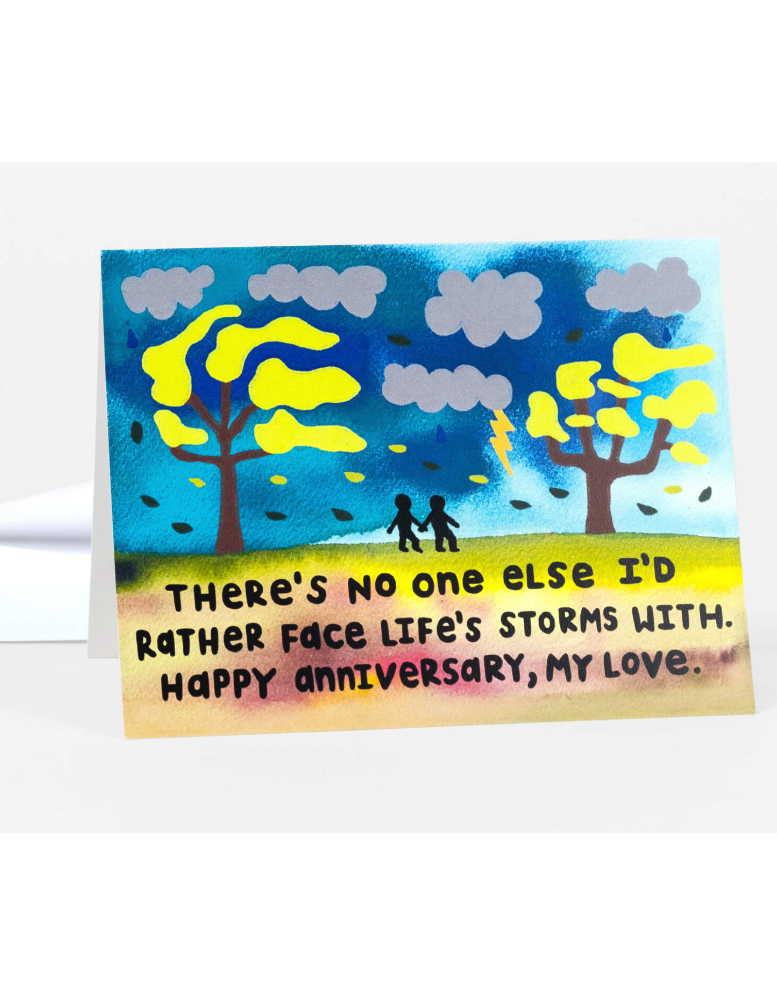 Face Life's Storms Anniversary Greeting Card