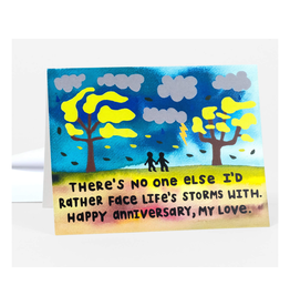 Face Life's Storms Anniversary Greeting Card