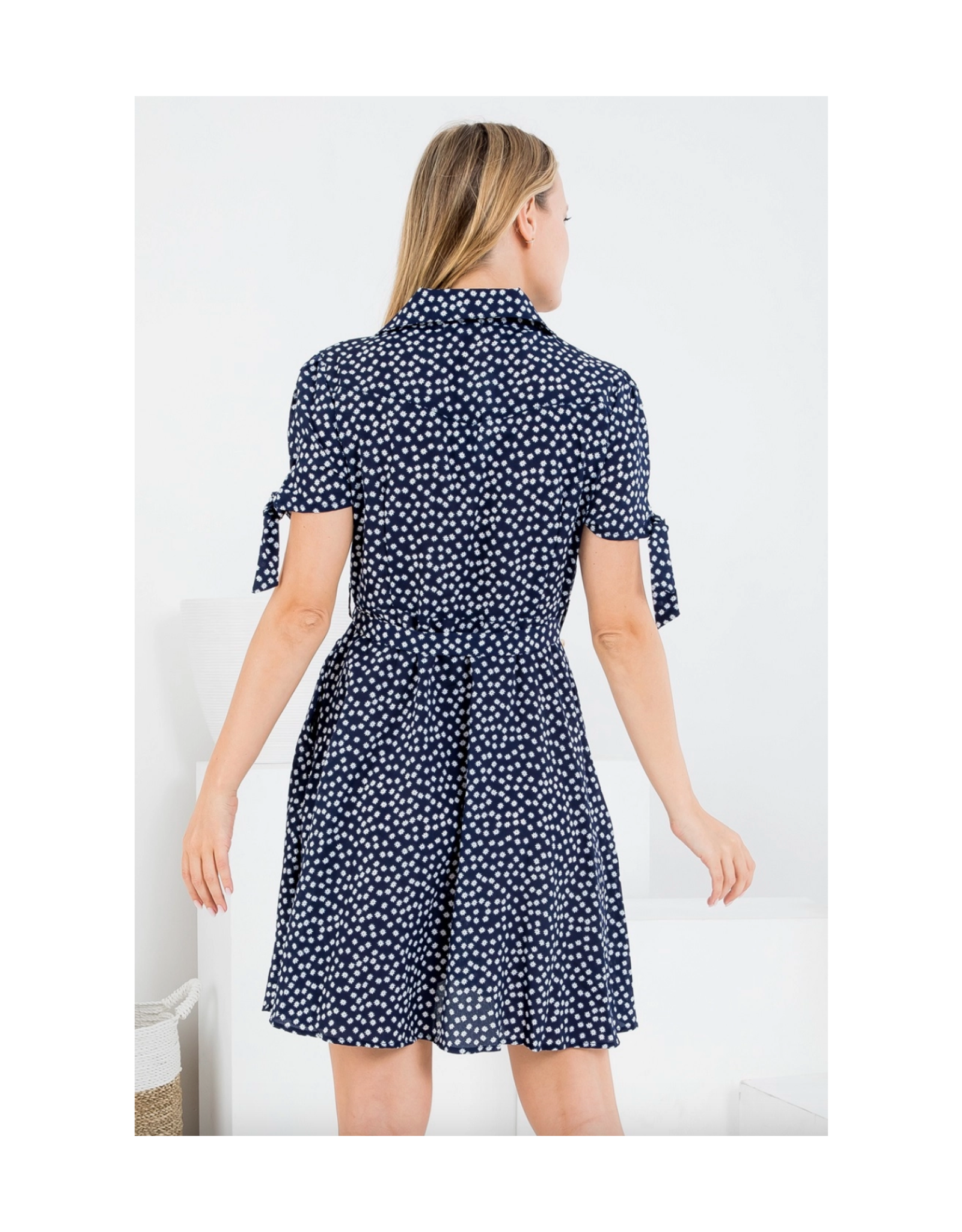 White Daisy Shirt Dress