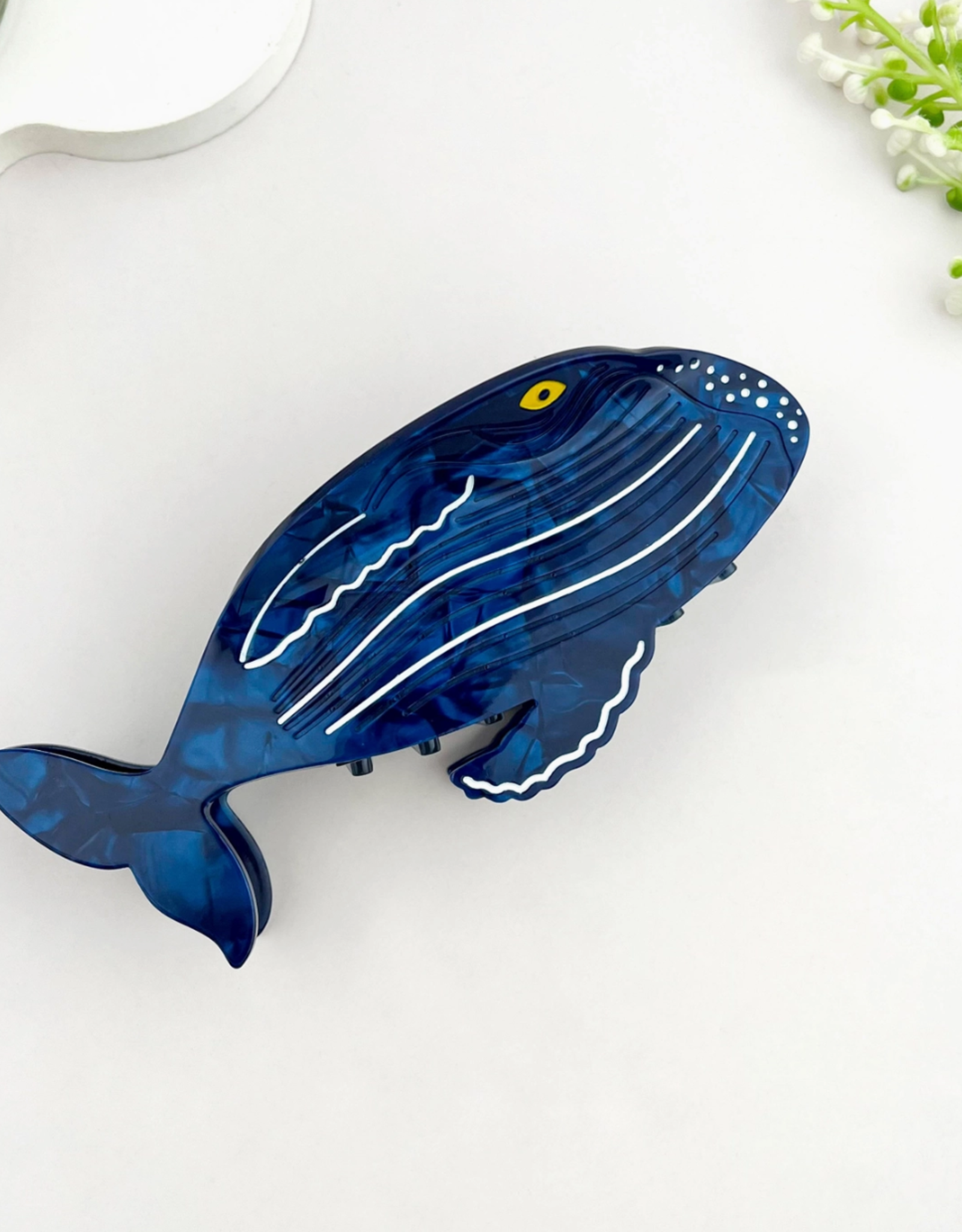 Deep Blue Whale Underbelly Claw Clip
