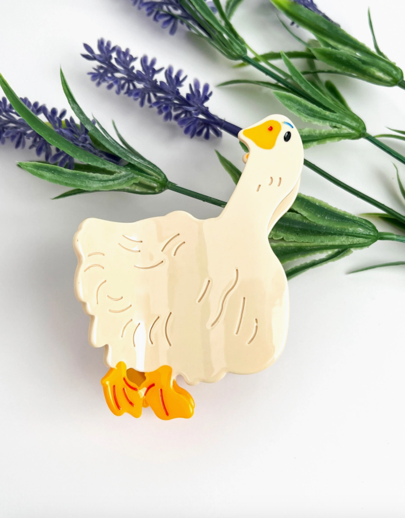 White Goose Claw Clip