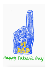 #1 Dad Foam Finger Riso Greeting Card
