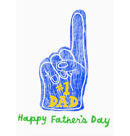 #1 Dad Foam Finger Riso Greeting Card