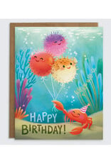 Happy Birthday Blowfish Greeting Card