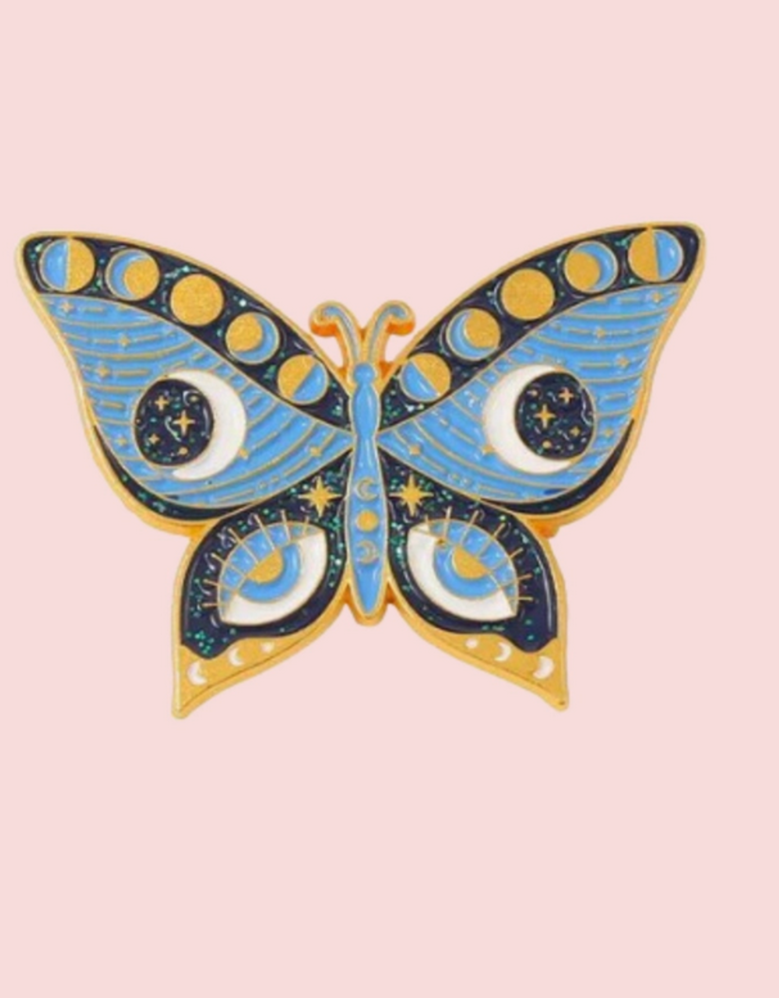 Celestial Moon Moth Enamel Pin