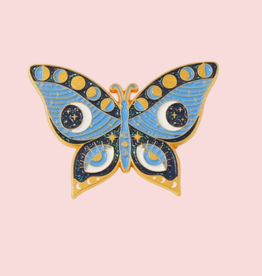 Celestial Moon Moth Enamel Pin