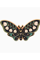 Lily of the Valley Moth Enamel Pin