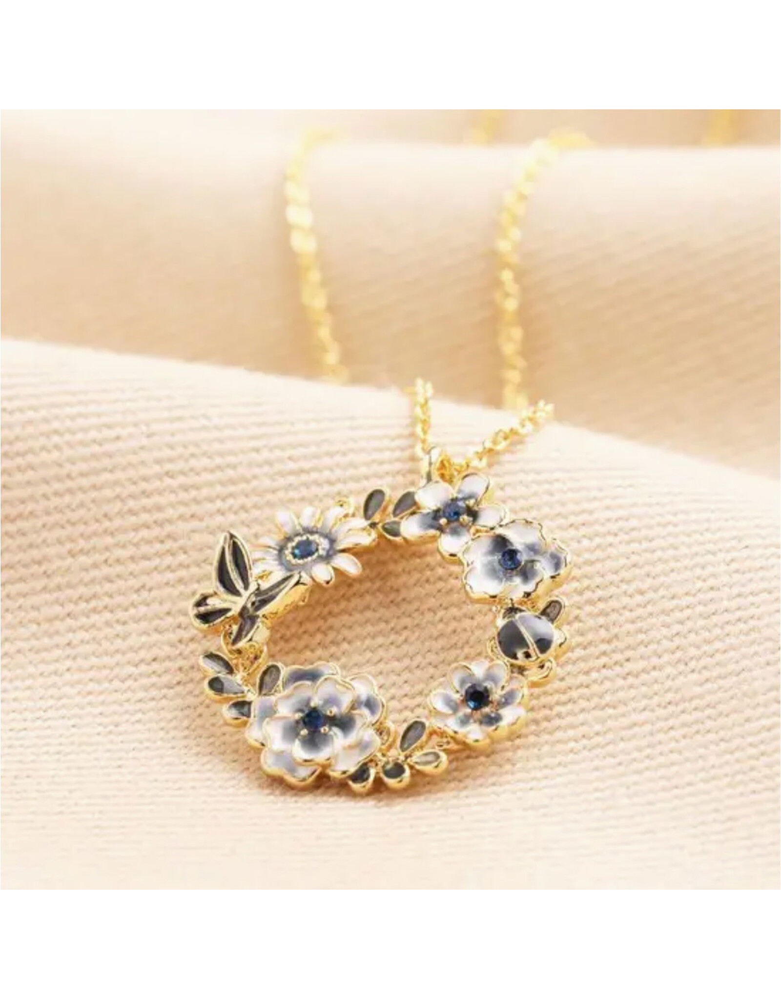 Gold Flower Wreath Necklace
