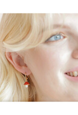 Toadstool and Pearl Huggie Hoop Earrings