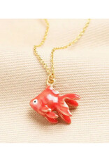 Goldfish Enamel Pendant Necklace
