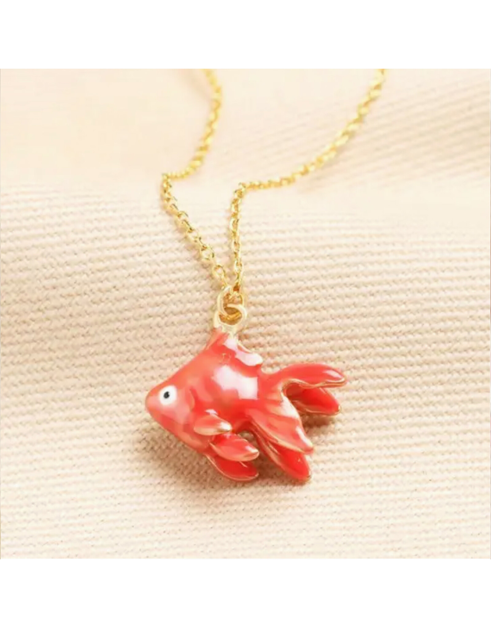 Goldfish Enamel Pendant Necklace