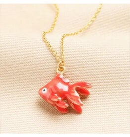 Goldfish Enamel Pendant Necklace